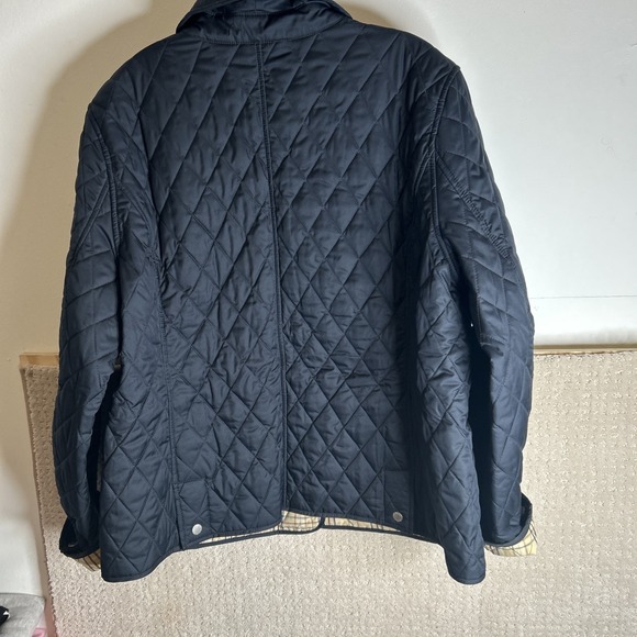 LL. Bean Women's Navy Quilted Equestrian Barn Riding Jacket with Plaid Lining XL - Picture 12 of 13